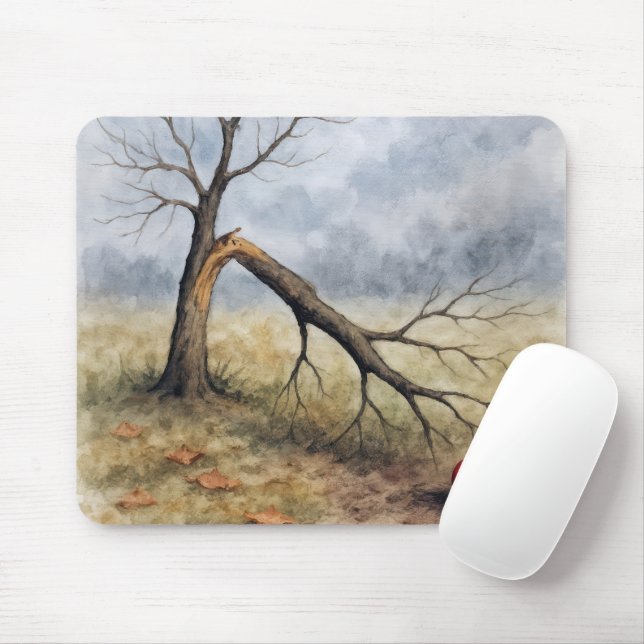Aquarell-Apfelbaum mit rotem Apfel Mousepad (Mit Mouse)
