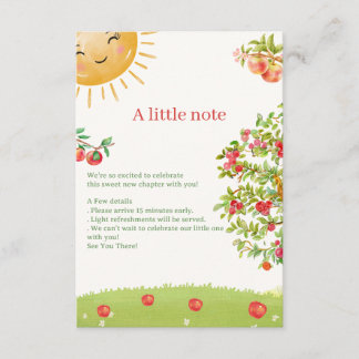 Aquarell-Apfelgarten-Baby-Party Begleitkarte