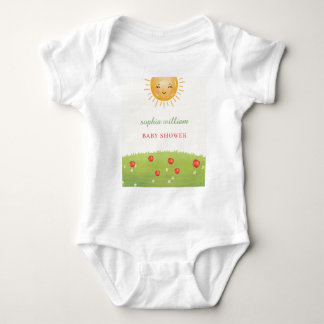 Aquarell-Apfelgarten-Baby-Shower Baby Strampler