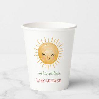 Aquarell-Apfelgarten-Baby-Shower Pappbecher