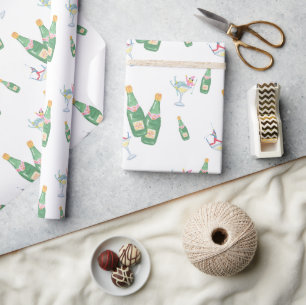 Aquarell Après-Ski-Cocktails Geschenkpapier