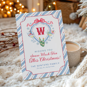 Aquarell Après-Ski-Monogrammwappen Weihnachten