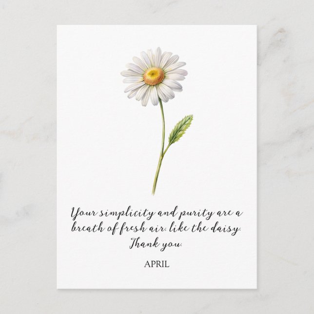 AQUARELL APRIL-GESCHENKBLUME POSTKARTE (Vorderseite)