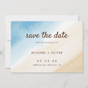 Aquarell Aqua Blau auf der Meereshochzeit Save The Date