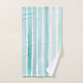 Aquarell-Aqua-Vertikalstreifen-Muster Küste Handtuch