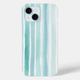 Aquarell-Aqua-Vertikalstreifen-Muster Küstenstil Case-Mate iPhone Hülle