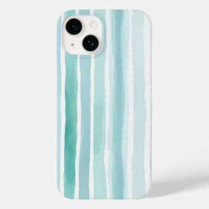 Aquarell-Aqua-Vertikalstreifen-Muster Küstenstil  Case-Mate iPhone 14 Hülle