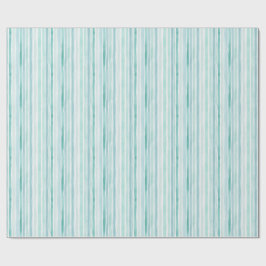Aquarell-Aqua-Vertikalstreifen-Muster Küstenstil Geschenkpapier