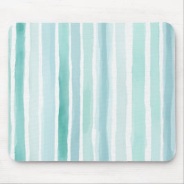 Aquarell-Aqua-Vertikalstreifen-Muster Küstenstil Mousepad
