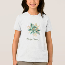 Aquarell Aquamarin Blumenweihnachtsfest T - Shirt