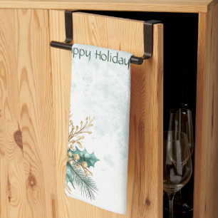 Aquarell Aquamarin Flora Holiday Küche Handtuch