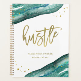 Aquarell Aquamarin und Goldgeode | Hustel Planer