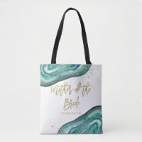 Aquarell Aquamarin und Goldgeode | Mutter der Brau