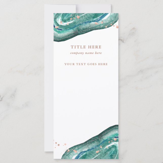 Aquarell Aquamarin und Imitate Rose Gold Geode (Vorderseite)