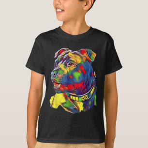Aquarell Art Colorful American Staffordshire Bul T-Shirt