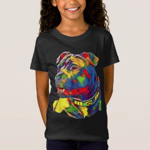 Aquarell Art Colorful American Staffordshire Bul T-Shirt