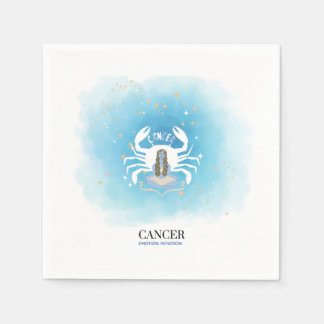 Aquarell-Astrologie - Krebs-Papier-Servietten Serviette