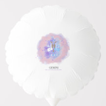 Aquarell Astrologie - Zwillinge Ballons
