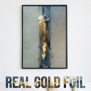Aquarell ätherisch abstrakt gold blau sand foliendrucke