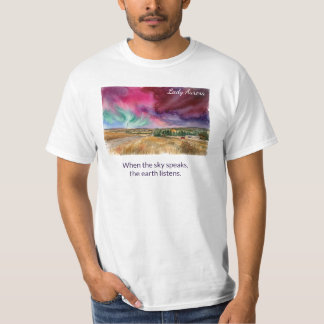 Aquarell Aurora Borealis | Alberta Prairie Lands T-Shirt