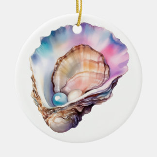 Aquarell-Auster Keramik Ornament