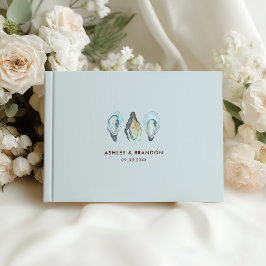 Aquarell-Auster-Küsten-Hochzeit Gästebuch