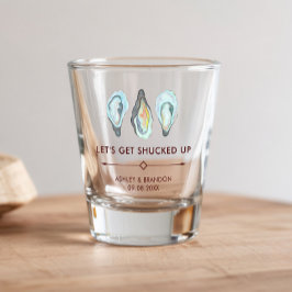 Aquarell-Auster-Küsten-Hochzeit Schnapsglas