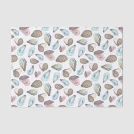 Aquarell-Auster-Küstenstrand Seidenpapier