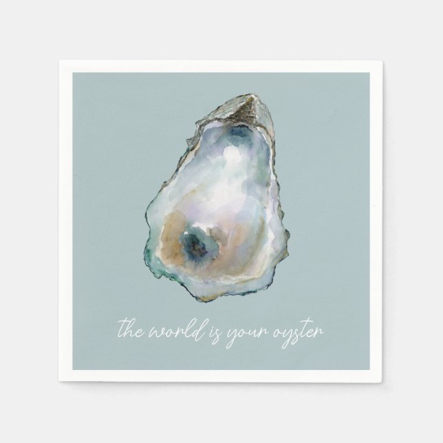 Aquarell-Auster Serviette (Vorderseite)