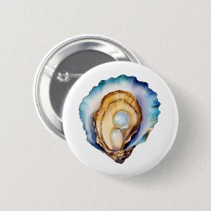 Aquarell-Austernschale Button