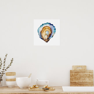 Aquarell-Austernschale Poster