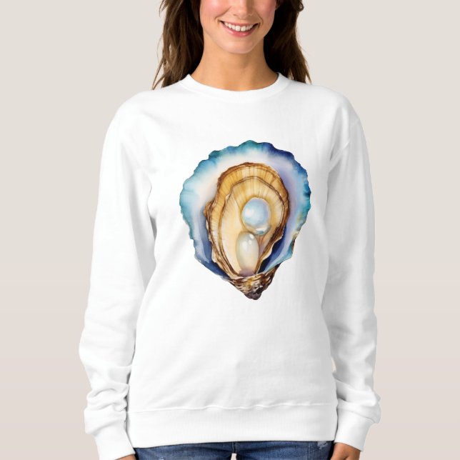 Aquarell-Austernschale Sweatshirt (Vorderseite)
