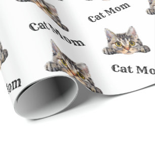 Aquarell Australian Mist Katze Mutter Muster Geschenkpapier