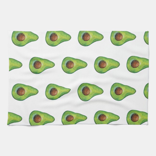 Aquarell-Avocado-Muster Geschirrtuch (Horizontal)
