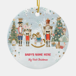 Aquarell Baby Erstes Weihnachten Foto Keramik Ornament