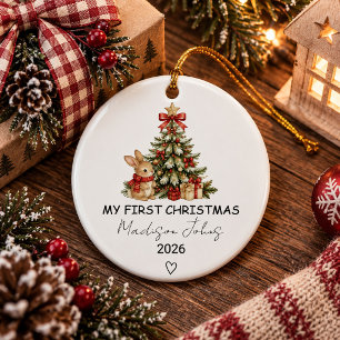 Aquarell-Baby-Erstes-Weihnachten-Keramik Keramik Ornament