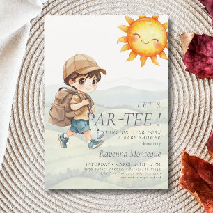 Aquarell Baby Junge Golf Lass uns Par-Tee Baby Sho Einladung