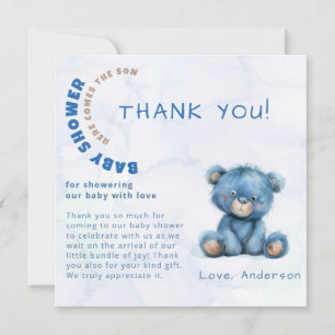 Aquarell-Baby-Party Junge Windel-Raffle Dankeskarte