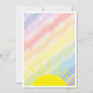 Aquarell-Baby-Party Pastell-Regenbogen  Einladung