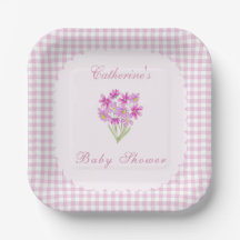 Aquarell-Baby-Party-Pink-Flora-Papierteller