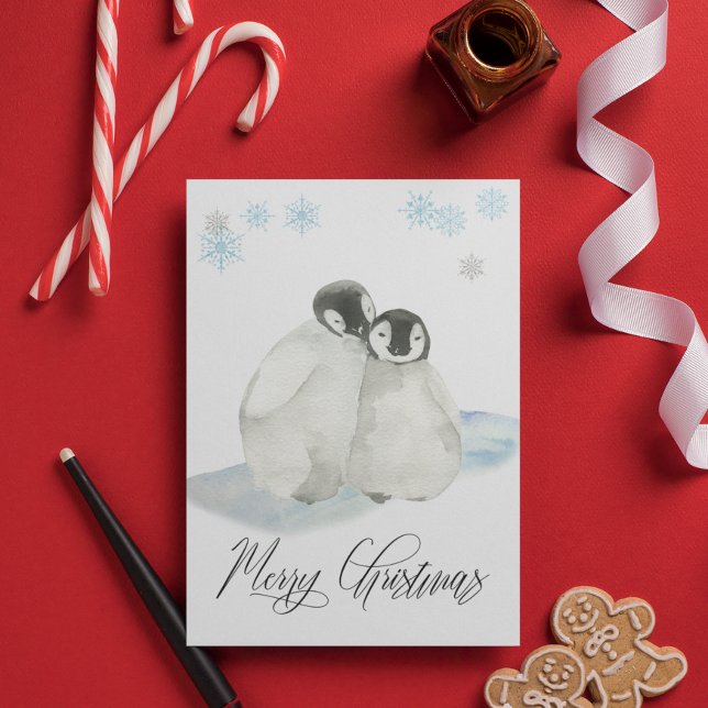 Aquarell Baby Penguin Frohe Weihnachten (Von Creator hochgeladen)