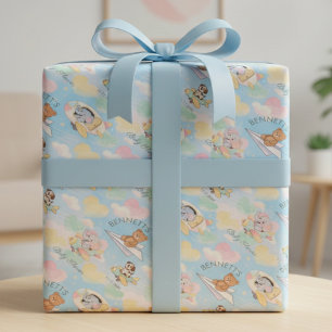 Aquarell-Baby-Tiere-Fliegendes-Geschenkpapier Geschenkpapier