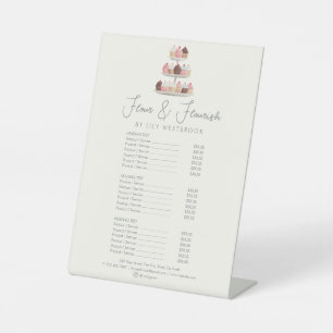 Aquarell-Bäckerei-Cupcake-Behandlung Elegante Prei Sockelschild