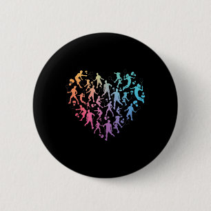 Aquarell Badminton Spieler Team Shuttle Liebhaber Button