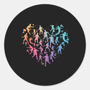 Aquarell Badminton Spieler Team Shuttle Liebhaber  Runder Aufkleber