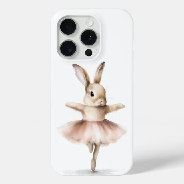 Aquarell Ballerina Bunny Dancing Tan Pink Case-Mate iPhone Hülle (Rückseite)