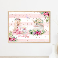 Aquarell Ballerina und Einhorn