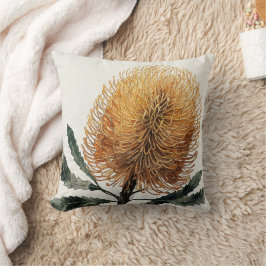 Aquarell-Banksia-Blumen-Botanische Kunst Kissen