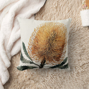 Aquarell-Banksia-Blumen-Botanische Kunst  Kissen