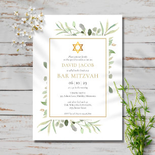 Aquarell Bar Mitzvah Bat Mitzvah Einladung